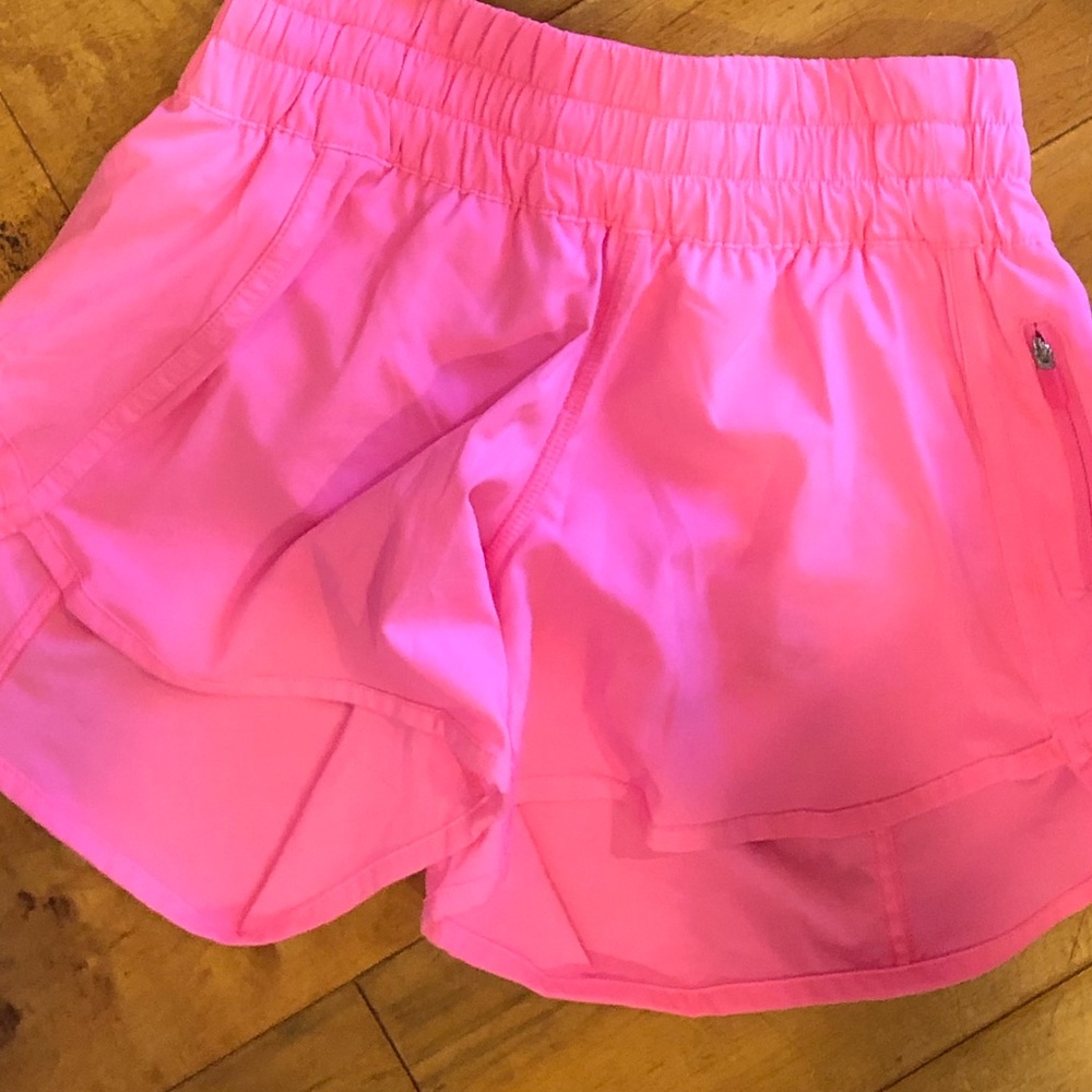 Hot pink Lululemon tracker shorts, size 4